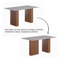 Conjunto De Mesa Sala De Jantar Ripada Santiago 1,80m 6 Cadeiras Grécia Dobuê Madeirado Grafite - 6