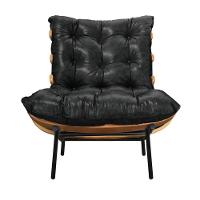 Kit 02 Poltronas Costela Corano Base de Metal D´rossi Preto - 2