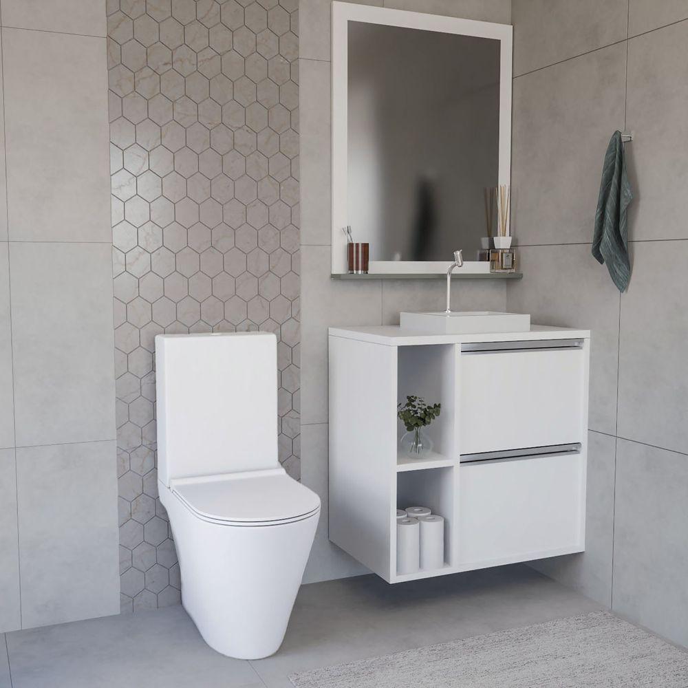 Conjunto Gabinete E Espelhiera Plena Compact 80cm Branco - 1
