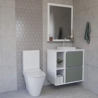 Conjunto Gabinete E Espelhiera Plena Compact 80cm Verde - 1