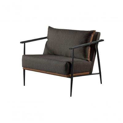 Poltrona Mari Linho Preto Decorativa Sala Estar Confort