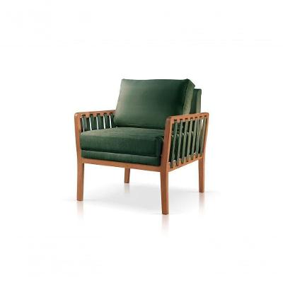Poltrona Perla Veludo Verde Decorativa Sala Estar Confort