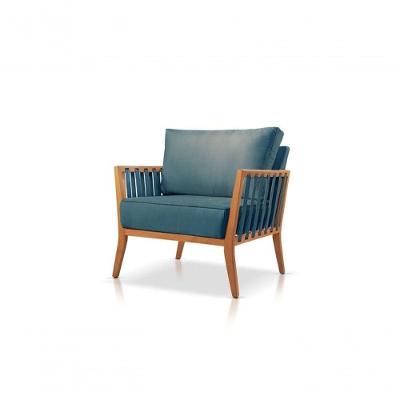 Poltrona Decorativa Sala Estar Safira Linho Azul Mk