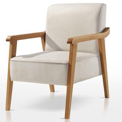 Poltrona Amora Linho Off-white Confort Sala De Estar