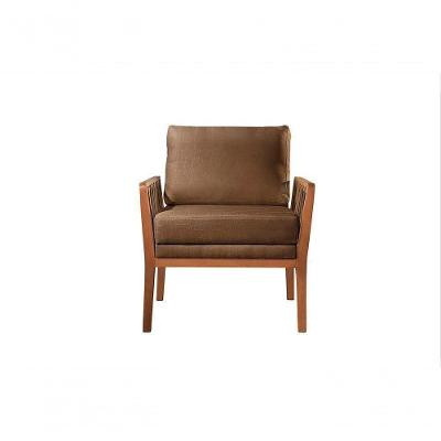 Poltrona Perla Linho Terracota Decorativa Sala Estar Confort