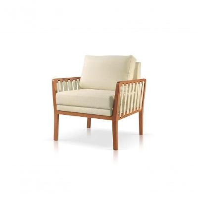 Poltrona Perla Suede Bege Claro Sala Estar Confort