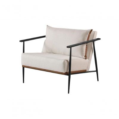Poltrona Mari Linho Off-white Sala Estar Confort