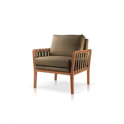Poltrona Perla Veludo Marrom Decorativa Sala Estar Confort