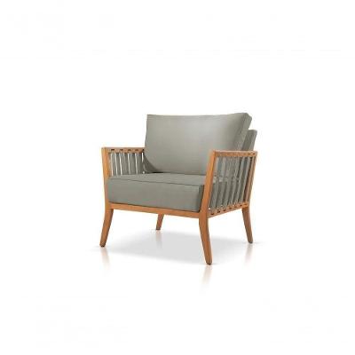 Poltrona Safira Suede Cinza Decorativa Sala Estar Confort