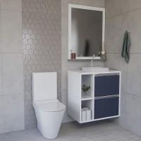 Conjunto Gabinete E Espelhiera Plena Compact 100cm Azul - 1