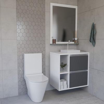 Conjunto Gabinete E Espelhiera Plena Compact 100cm Chumbo