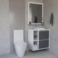 Conjunto Gabinete E Espelhiera Plena Compact 100cm Chumbo - 1