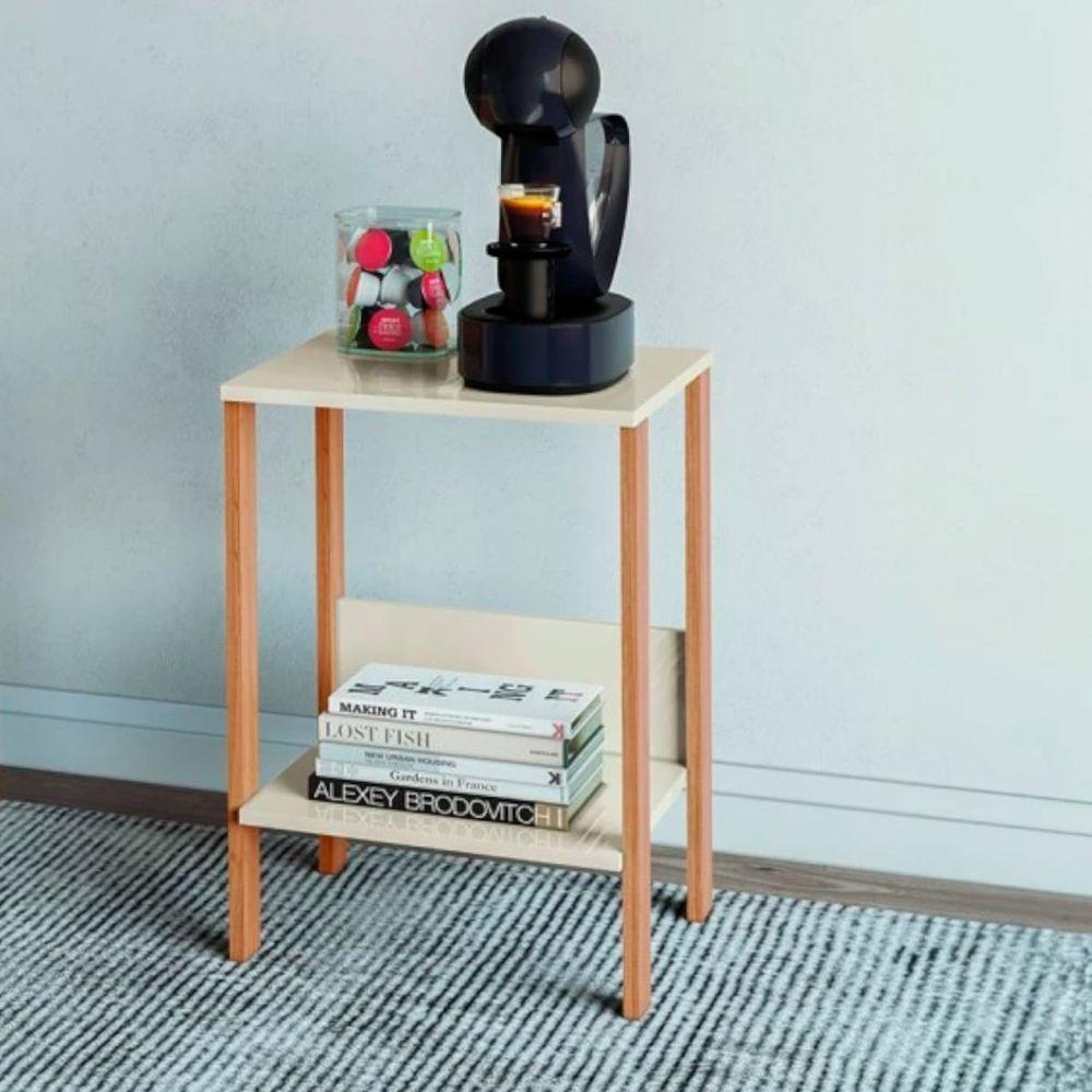 Mesa Auxiliar Em Mdf 40x44x60 Cm Branco Freijó Dalla Costa F14 - 1