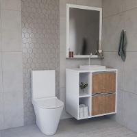 Conjunto Gabinete E Espelhiera Plena Compact 60cm Freijo - 1