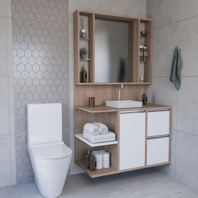 Conjunto Gabinete E Espelheira Plena Premium 120cm Freijo Branco