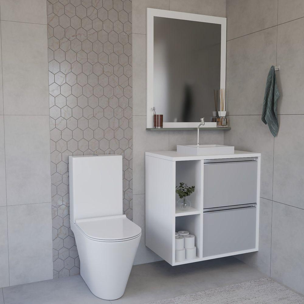 Conjunto Gabinete E Espelhiera Plena Compact 100cm Cinza - 1