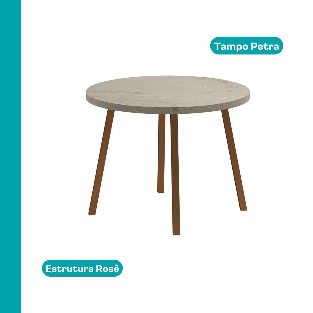 Conjunto Sala De Jantar 4 Cadeiras Veneza Petra Rosê Carraro - 3