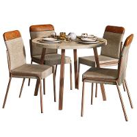 Conjunto Sala De Jantar 4 Cadeiras Veneza Petra Rosê Carraro - 2