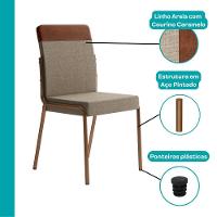 Conjunto Sala De Jantar 4 Cadeiras Veneza Petra Rosê Carraro - 7