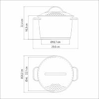 Espagueteira Tramontina Allegra Aço Inox Com Fundo Triplo 22 Cm 5,5 L - 5