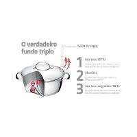 Espagueteira Tramontina Allegra Aço Inox Com Fundo Triplo 22 Cm 5,5 L - 6