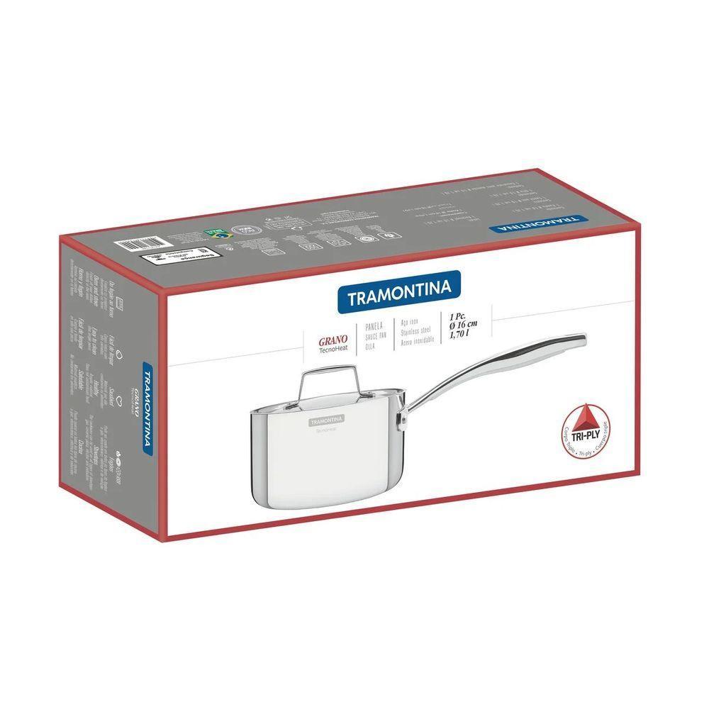 Panela Tramontina Grano Em Aço Inox Com Tampa 16 Cm 1,7 L - 5