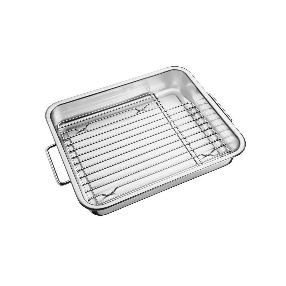 Assadeira Tramontina Service Em Aço Inox Com Grelha 34 X 28 Cm 4,6 L - 1