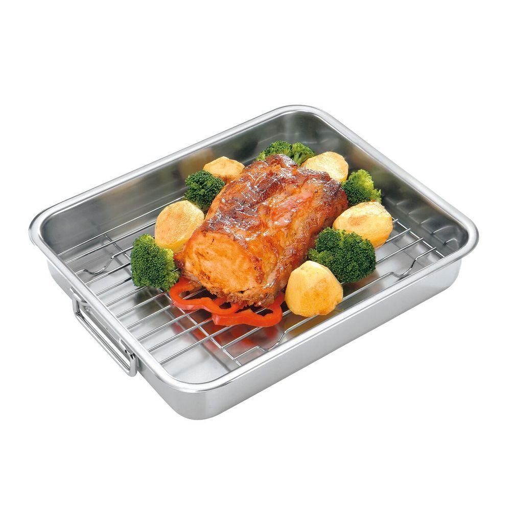 Assadeira Tramontina Service Em Aço Inox Com Grelha 34 X 28 Cm 4,6 L - 4