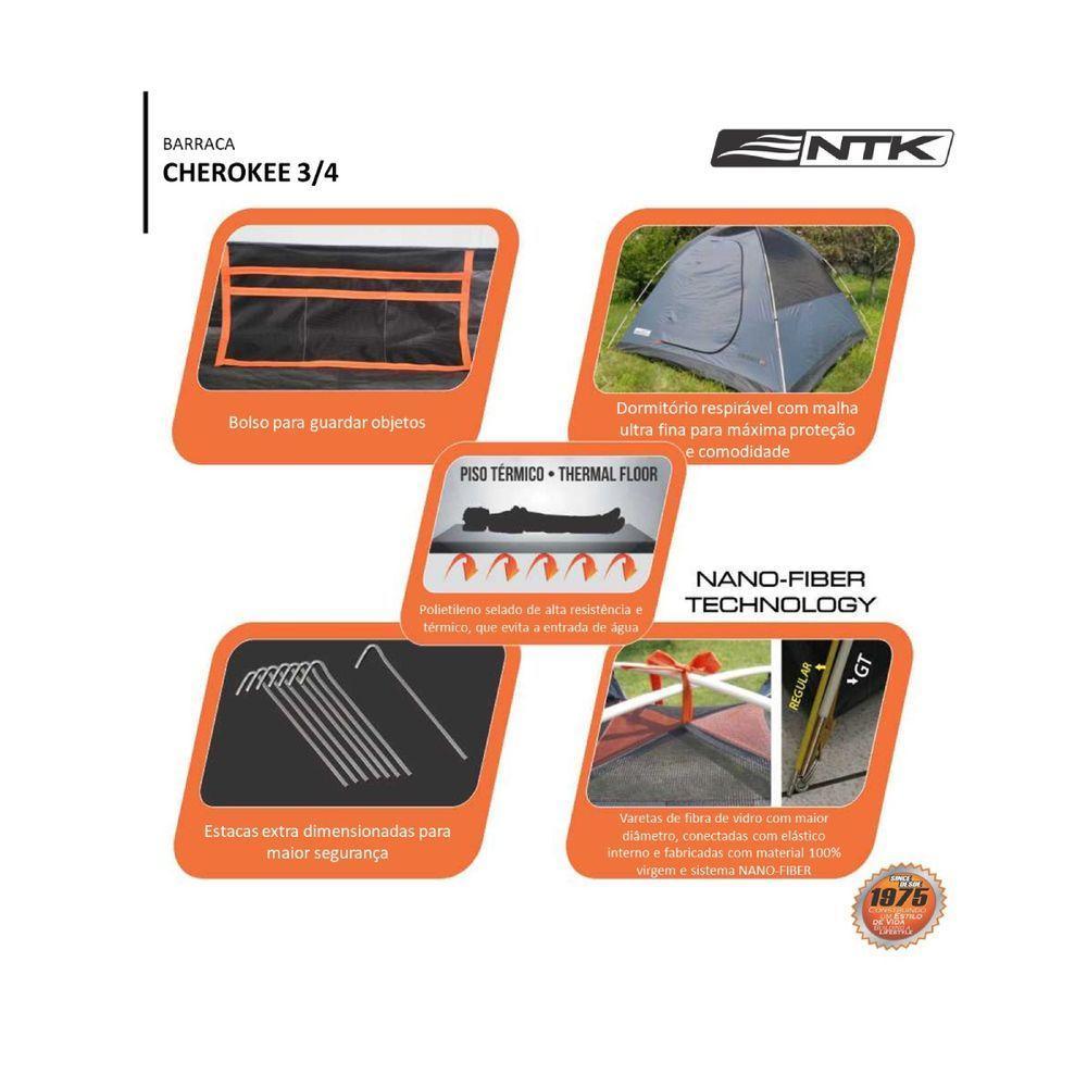 Barraca De Camping Cherokee 2/3 Ntk Com 2500mm De Coluna D água - 5