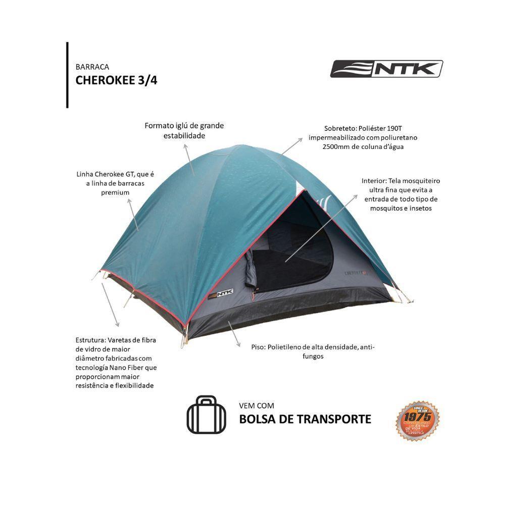 Barraca De Camping Cherokee 2/3 Ntk Com 2500mm De Coluna D água - 7