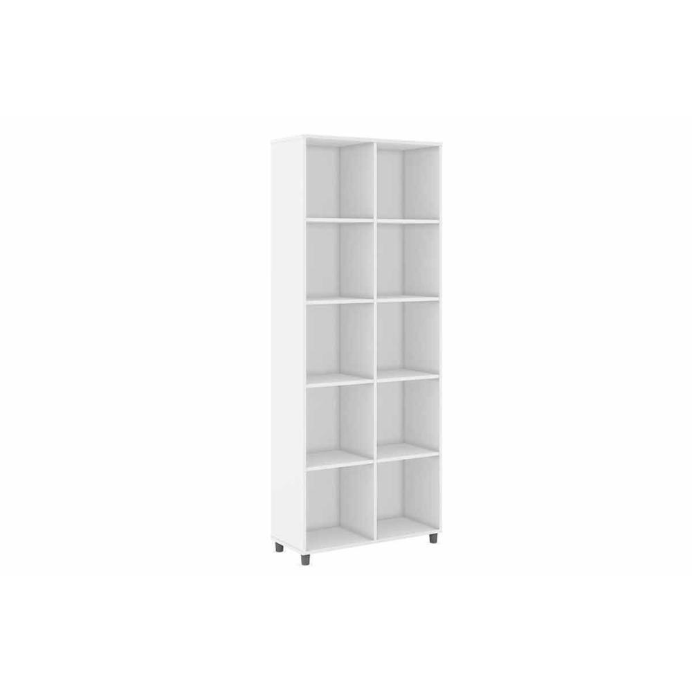 Estante Livreiro Casal ESM225 c/ 10 Nichos Branco - Movelbento - 1
