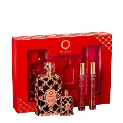 Kit Orientica Luxury Collection Amber Rouge Eau De Parfum - Perfume Unissex 80ml + Miniatura 7,5ml + 2 Atomizers 10ml Nulo
