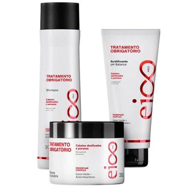 Kit Eico Pro Tratamento Obrigatório - Shampoo 300ml + Máscara 300g + Acidificante 190ml