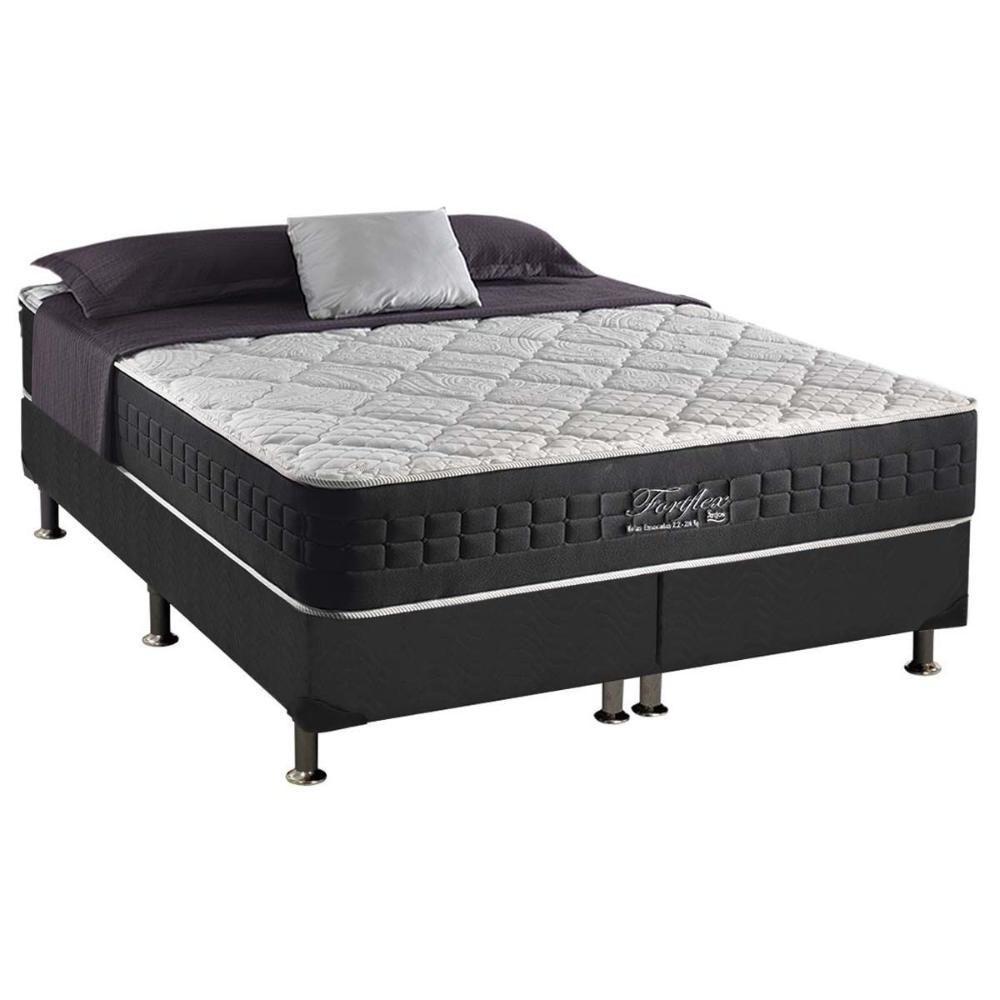 Cama Box King: Colchão Molas Masterpocket Ensacadas Anjos Fort Flex + Base Cinza(193X203) - 1