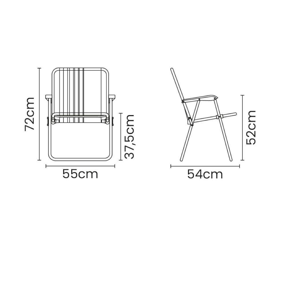 Cadeira De Praia Tramontina Samoa Alta Azul - 2