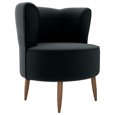 Poltrona Decorativa Pes Palito Savana Veludo Inca Milani Store Preto