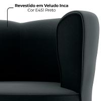 Poltrona Decorativa Pes Palito Savana Veludo Inca Milani Store Preto