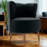 Poltrona Decorativa Pes Palito Savana Veludo Inca Milani Store Preto - 5