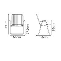 Cadeira De Praia Tramontina Samoa Alta Azul Escuro E Laranja - 2