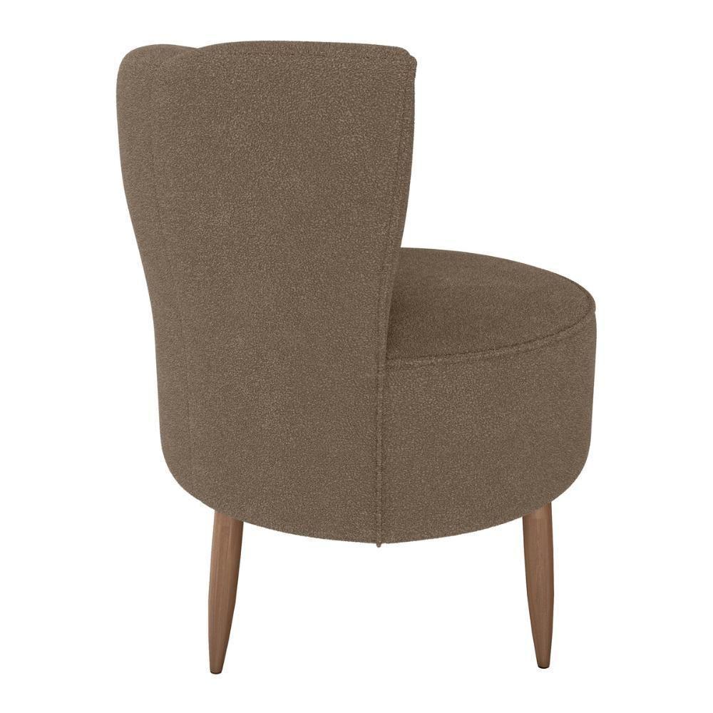 Poltrona Decorativa Pes Palito Savana Boucle Milani Store Marrom - 6