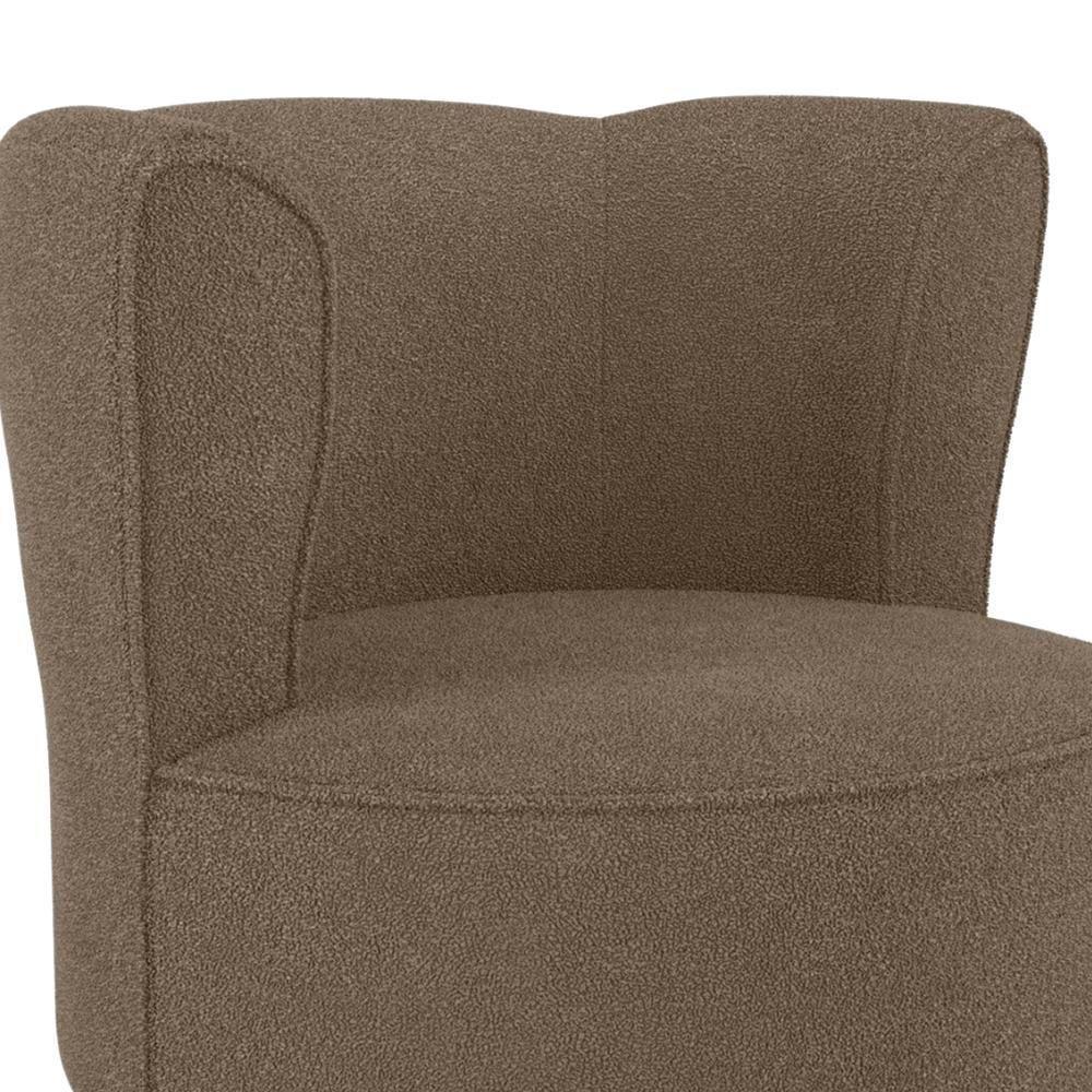Poltrona Decorativa Pes Palito Savana Boucle Milani Store Marrom - 7