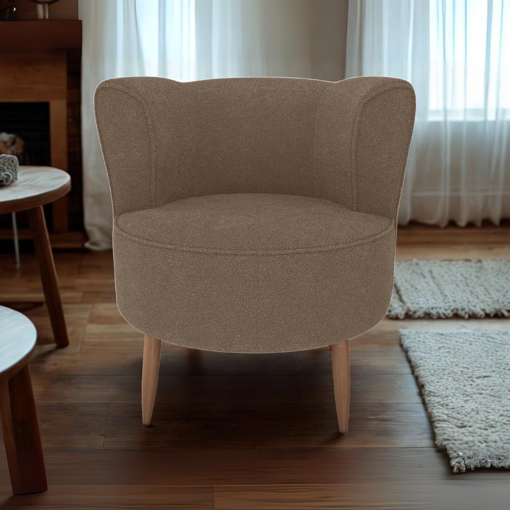 Poltrona Decorativa Pes Palito Savana Boucle Milani Store Marrom - 8