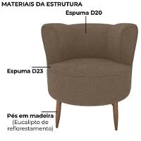 Poltrona Decorativa Pes Palito Savana Boucle Milani Store Marrom