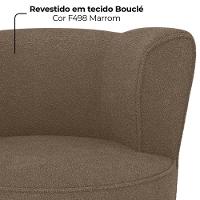 Poltrona Decorativa Pes Palito Savana Boucle Milani Store Marrom - 5