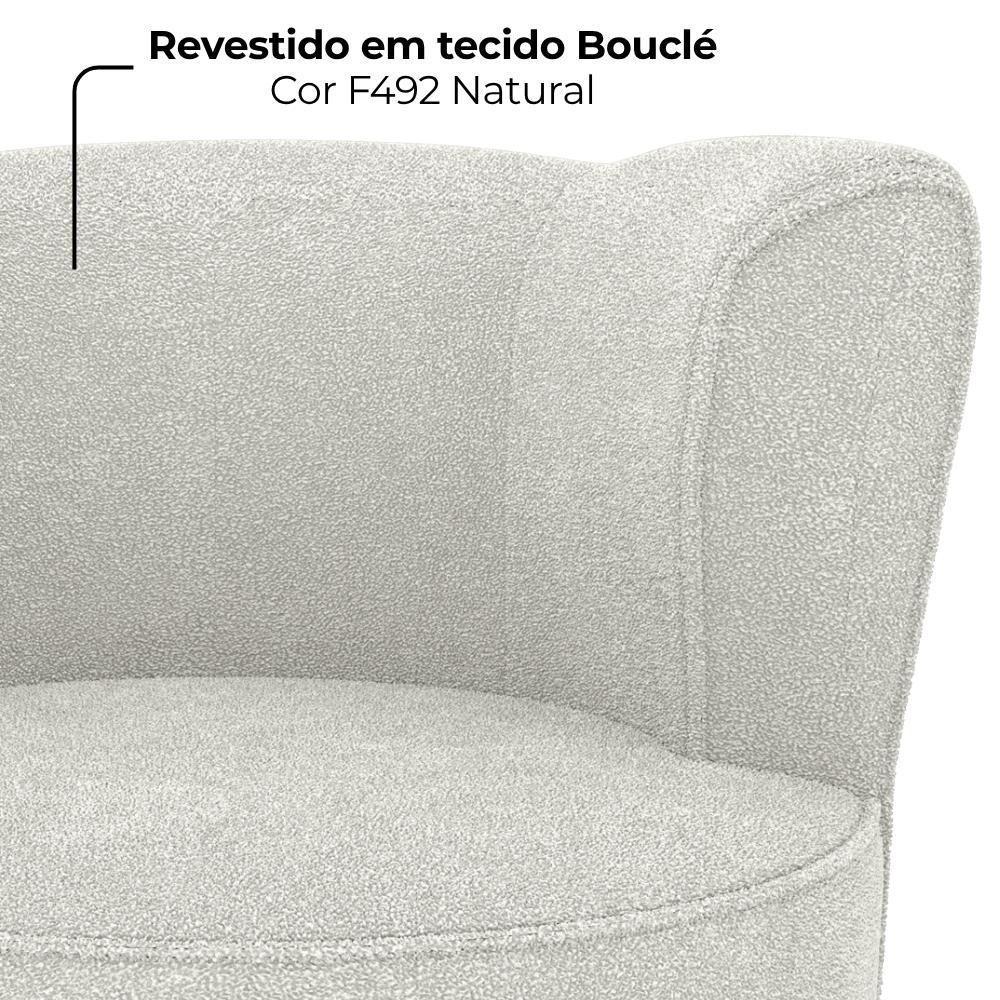 Poltrona Decorativa Pes Palito Savana Boucle Milani Store Natural - 5
