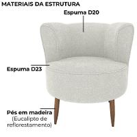 Poltrona Decorativa Pes Palito Savana Boucle Milani Store Natural