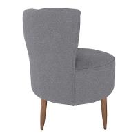 Poltrona Decorativa Pes Palito Savana Boucle Milani Store Cinza - 6