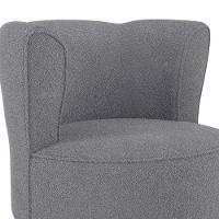 Poltrona Decorativa Pes Palito Savana Boucle Milani Store Cinza - 7