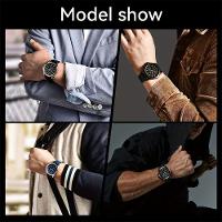 Relógio Aço Inoxidável, Resistente à água Até 50m, Mostrador Analógico Preto Branco