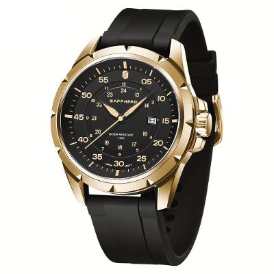 Relógio Aço Inoxidável, Resistente à água Até 50m, Mostrador Analógico Dourado Preto